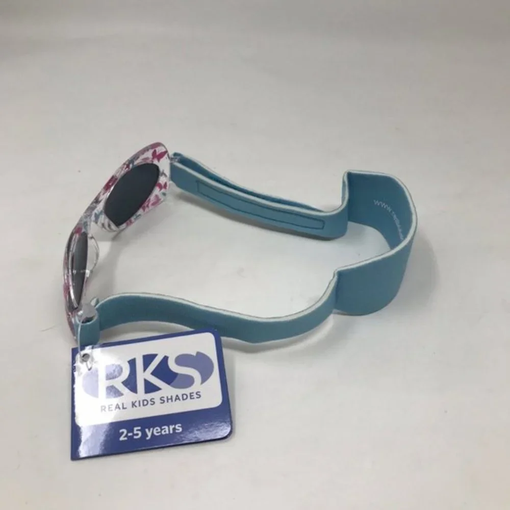 Real Kids Shades Toddler Girls Sunglasses UV Protection Blue Butterflies 2-5 Yr